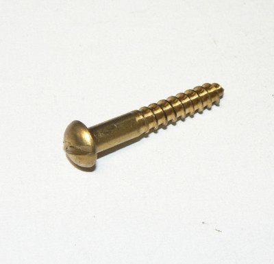 #10 x 5//8/" Brass Round Head Wood Screws Slotted Drive 100