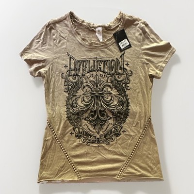 Affliction Women's Short Sleeve T-Shirt Size Large with Knit Back  Design