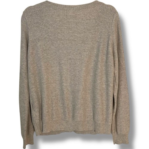 Gorman Cardigan Size Medium M Tan Grey Lightweight V Neck Knit Casual Layer Y2K - Picture 6 of 7