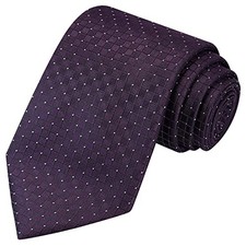 Mens 63'' XL Extra Long Tie Solid Festive Necktie  Gift Box Plum Purple