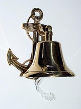Nautical Anchor Bell - Detailed Solid Brass - 4.75" Diameter