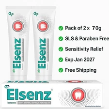 Elsenz Toothpaste With Biomin 70g | Sensitivity Relief | Pack of 2 | 2027 Exp