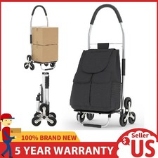 3in1 Folding Shopping Cart Heavy Duty Stair Climbing Dolly Utility Grocery Cart