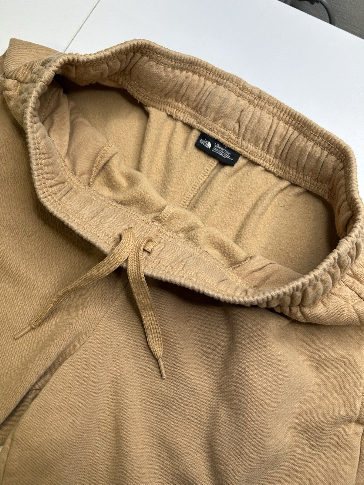 The North Face Short Sweat Shorts Womens Large Tan Elastic Waist Athleisure 30x6 thumbnail 5