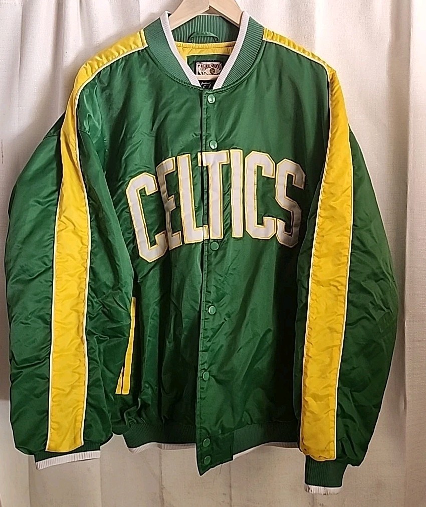 Boston C-eltics Bomber Jacket Mens Large Hardwood Classic | eBay