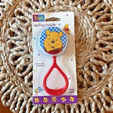 Vintage Winnie the Pooh Rattle 1995 First Years Plastic Baby Toy Plastic Teether