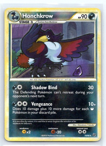 Undaunted #16/90 Honchkrow Reverse Holo HP Pokemon