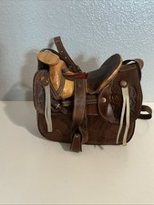 Vintage Hand Tooled Leather Horse Saddlebag Purse Western Made In Mexico