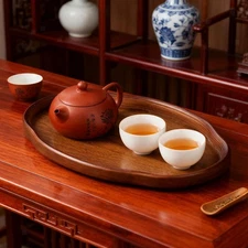 Bamboo Serving Tray Decorative Food Dish for Drinks Fruit Dining Table