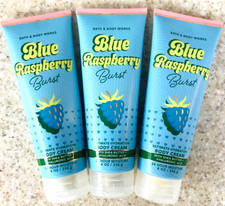 3 Bath  Body Works BLUE RASPBERRY BURST Body Cream 8oz LOT/SET of 3