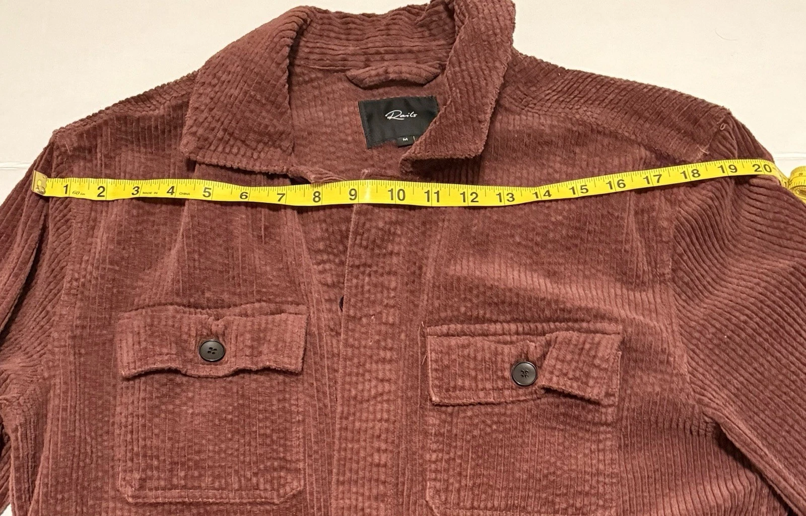 Rails Men’s Corduroy Shirt Jacket Chore Coat Burgundy Size M Overshirt image 5