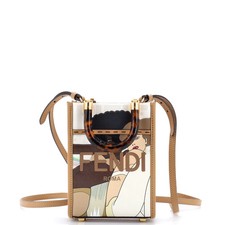 Fendi Sunshine Shopper Tote Printed Zucca Coated Canvas Mini