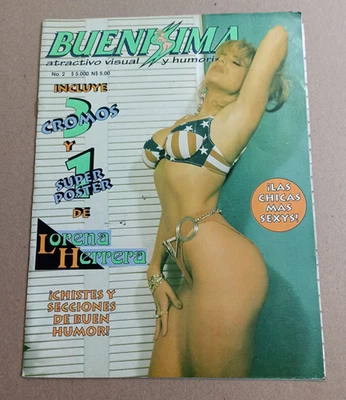90s BUENISSIMA magazine #2 LORENA HERRERA sexy women SUPER POSTER 21X16" VINTAGE - Image 1 of 4