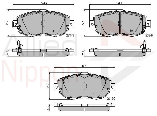 Brake Pad Set For Disc Front Fits Lexus GS IS SC Toyota ALLIED NIPPON ADB3789