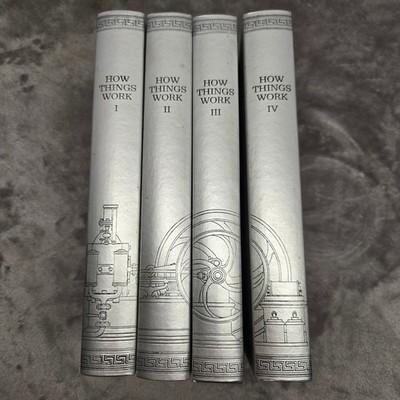 How Things Work Volumes I-IV Set Vintage Silver Hardcover Science Encyclopedia