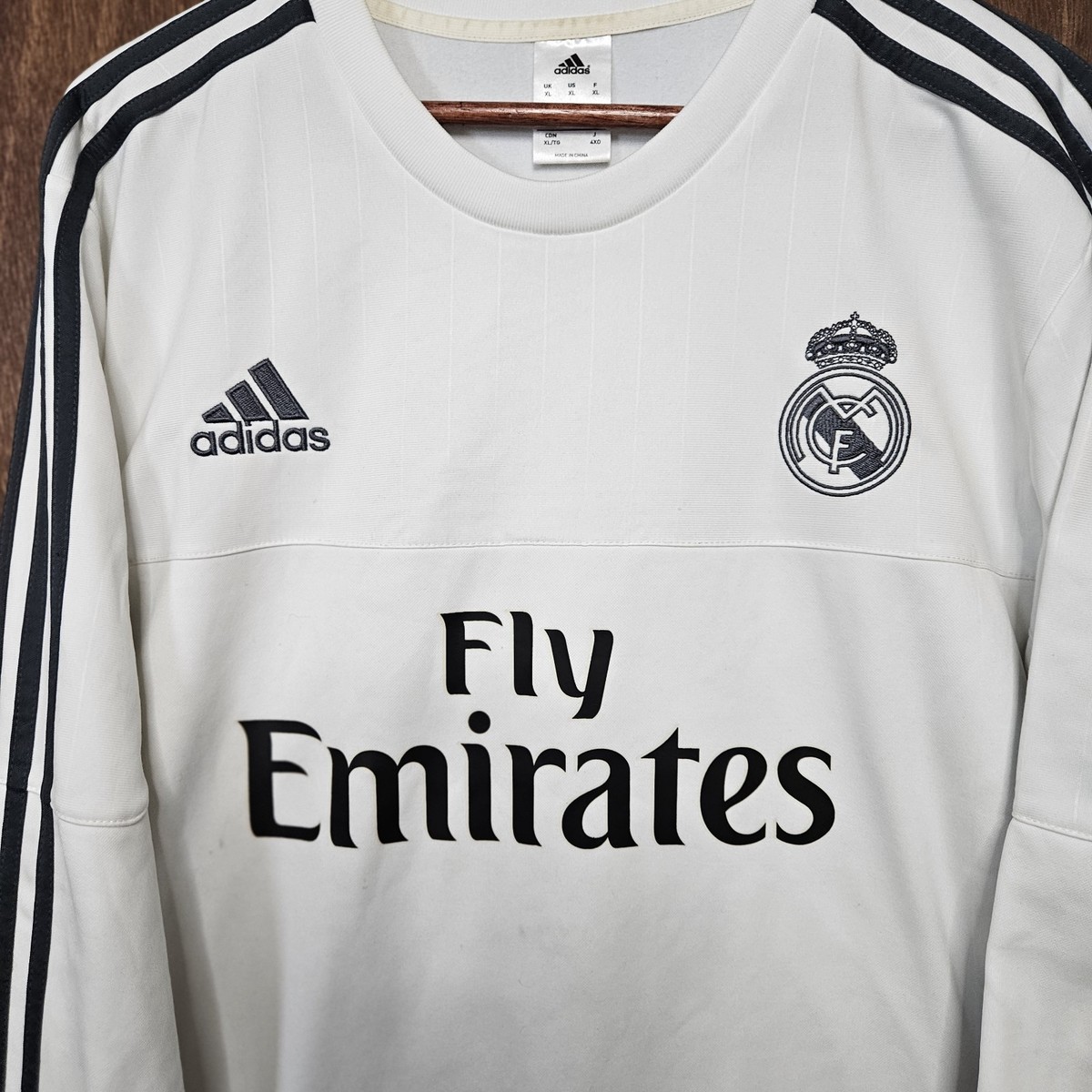 Adidas Fly Emirates Long Sleeve White Jersey Real Madrid Futbol