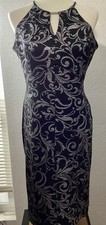 Enfocus Studio Womens Evening Dress Size 8 Open Shoulder Swirl Designs