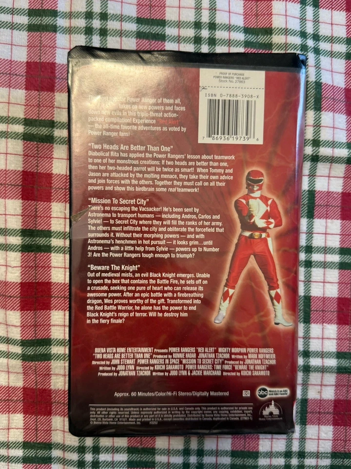 Power Rangers Red Alert VHS Clamshell Case - Image 2 of 3