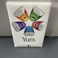 Vintage Apple iMAC Fruit colored Computer Yum Colorful Pin Badge Promo