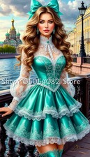 Dreamy Emerald Green Evening Dresses High-Neck Lace-Long-Sleeved Short Ball Gown