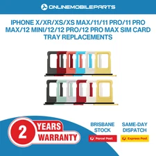 For iPhone X XR XS 11 12 Pro Max Mini Single Sim Card Tray Holder Slot Replac...