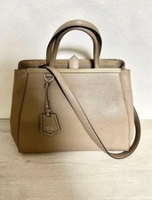 FENDI Greige Petit Toujours Leather 2 Way Shoulder Bag DDP USA Shipping 1895