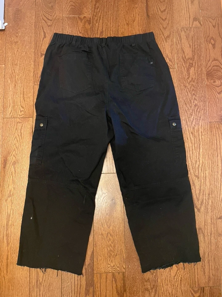 Baggy Wide Leg Black Cargo Pants Vintage 90s Street wear - Image 4 of 4