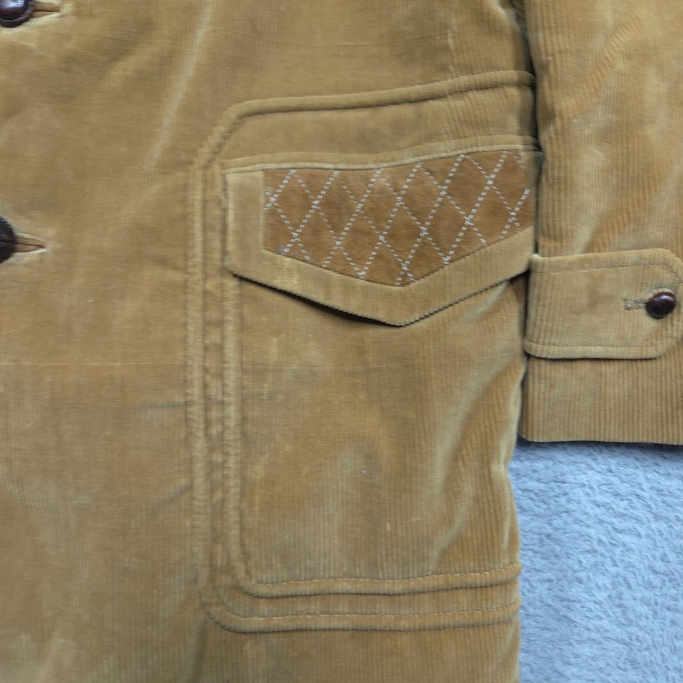 Abrigo Cortefiel Para Hombre 44 Tostado Pana Edredón Borde 3 Botones Blazer Chaqueta *LEER* Foto 2 de 4