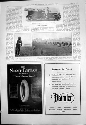 Alter Druck 24-30 PS Wolseley Auto Golf Bedford C Mayo V George Duncan 1910
