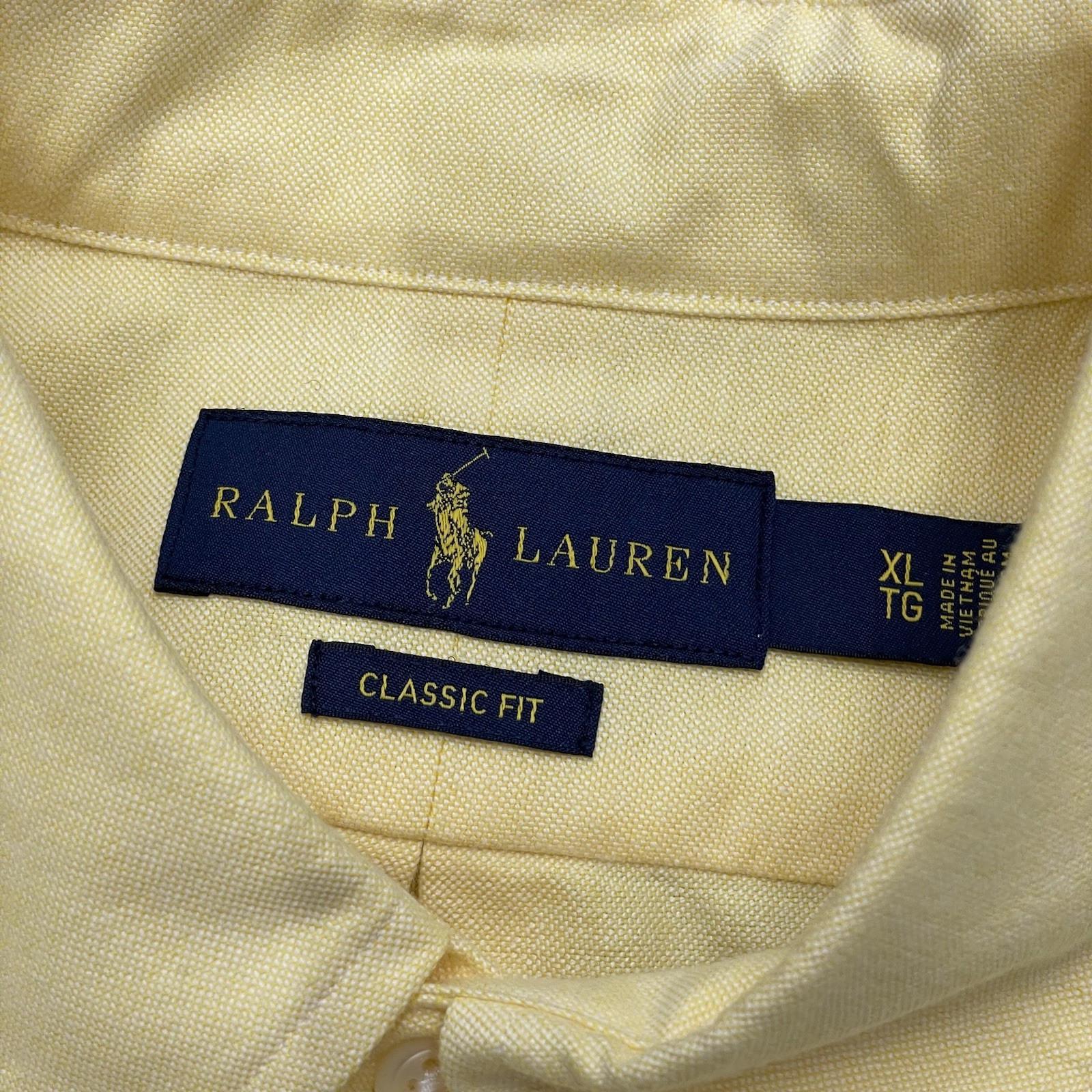 Polo Ralph Lauren Classic Oxford Button Up Shirt Size XL Yellow Flesh Pony thumbnail 3