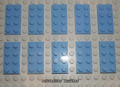Lego Basic 10 Platten 2x4 #3020 hellblau NEUWARE