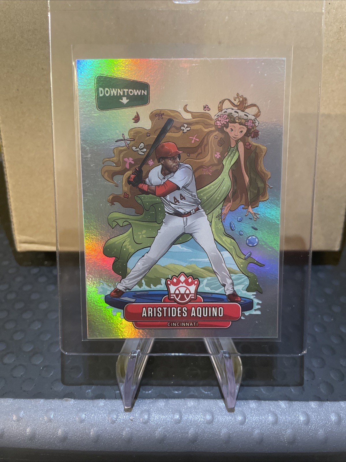 2020 Panini Diamond Kings Aristides Aquino #D14 Downtown Cincinnati Reds