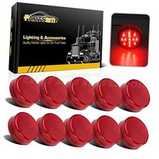10x 2.5 Round 13 LED Side Marker Clearance Lights DOT Approved for 12V Red