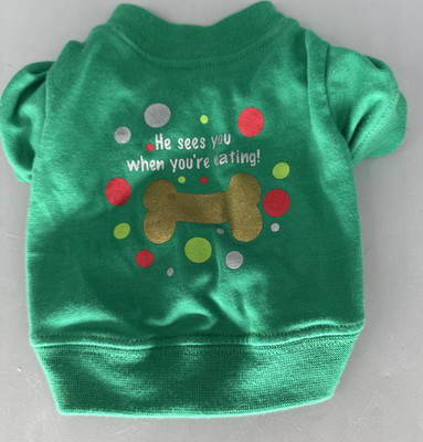 Unbranded multicolor tiny XXXS Christmas dog outfit L. 6.5'' W. 5''