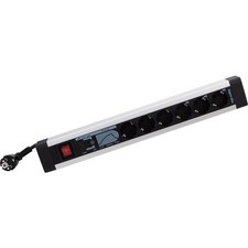 REV 14663913 00 Multi-Outlet with Switch 6 Compartments Black, Silver Schuko 1