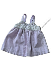 1980's vintage toddler girl's corduroy jumper skirt purple 12 mo straps VG