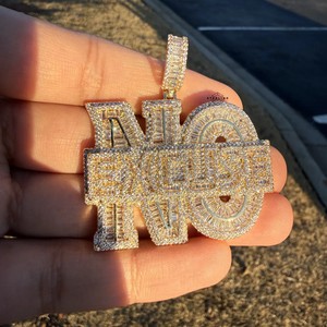 Authentic NO EXCUSE 14k Gold Plated Hip Hop Statement Pendant + AntiTarnish Rope Chain