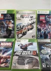 Microsoft Xbox 360 Lego Jurassic World Marvel Superheroes Video Games Lot Of 6