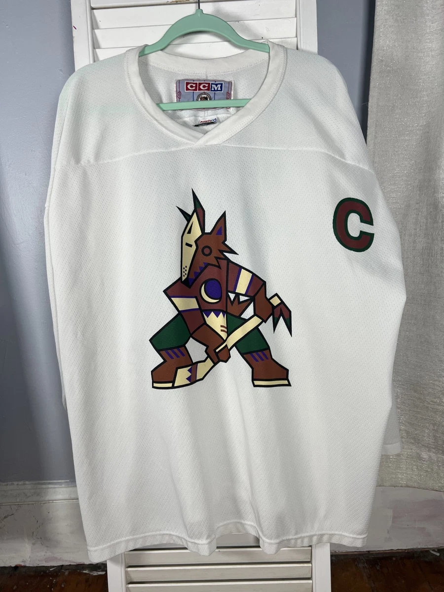 Maillot NHL Vintage CCM Phoenix Coyotes Kachina - Blanc - Taille L - Années 90