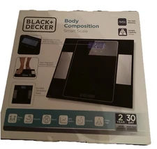 Scale Body Composition Smart LCD Display W/ 10 User Memory Black & Decker New