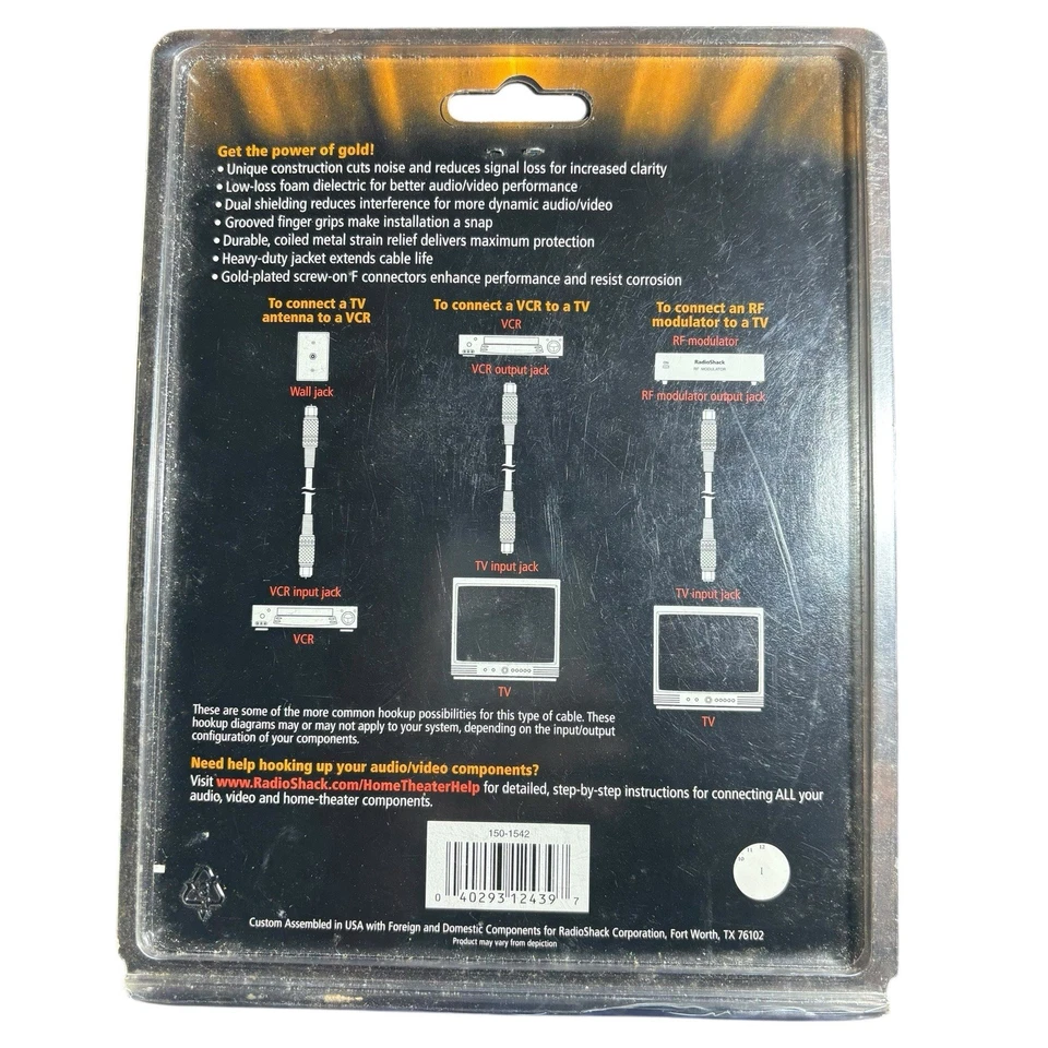 RadioShack 6 ft. Coaxial Video Cable Gold Series 15-1542 NEW IN BOX - Image 4 of 4
