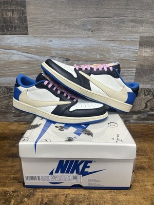 Size 11 - Jordan 1 Retro x Fragment Design x Travis Scott Low Blue