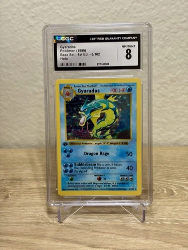 Pokemon Gyarados Base Set (ENGLISH, SHADOWLESS, 1ST EDITION) Holo Rare #6 CGC 8
