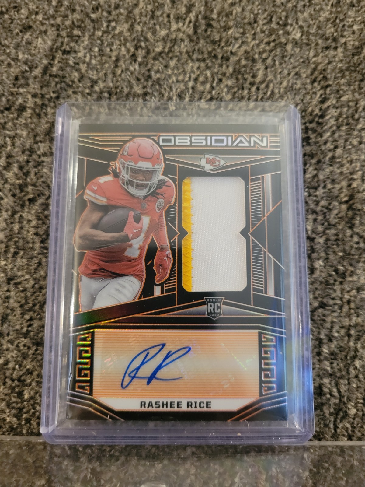 Rashee Rice Panini Obsidian #218 Jersey Autograph-Electric Etch Green