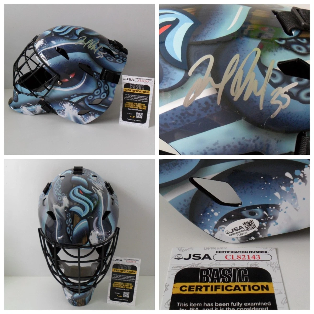 Joey Daccord Signed Seattle Kraken FULL SIZE Goalie Mask Helmet