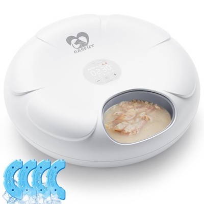 Casfuy Automatic Cat Feeder Cordless  Automatic Cat Food Dispenser for Wet Mo...