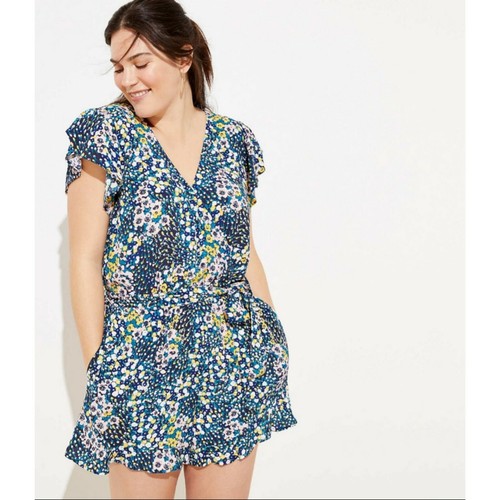 loft floral wrap top