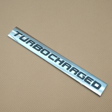 Metal Chrome Turbocharged Silver Black Logo Emblem Sport Badge Sticker Decal