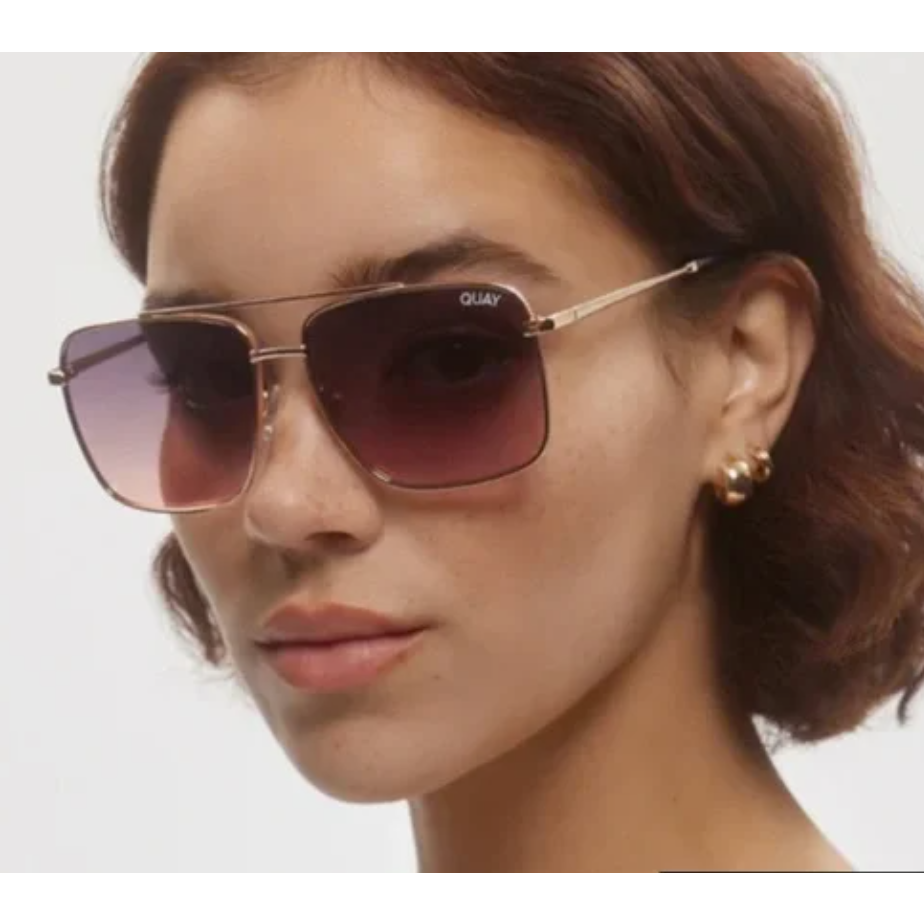Quay Australia Hot Take Sunglasses Rose Gold Pink Smoke | eBay