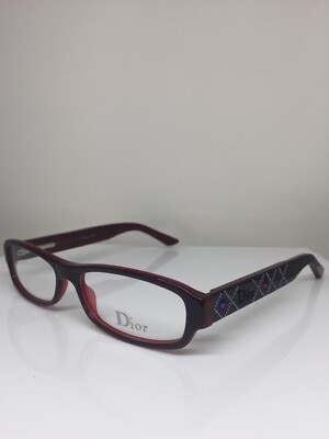 New Authentic Christian Dior CD 3084 Eyeglasses C. X76 Burgundy w/ Rhinestones
